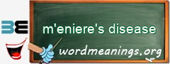 WordMeaning blackboard for m'eniere's disease